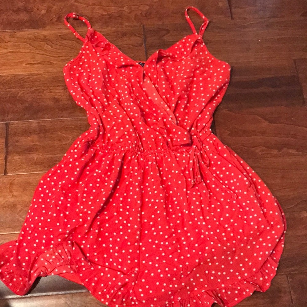 Red and White Polka Dot Romper